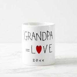 GRANDPA=LIEBE (oder ein beliebiger Name) Väter Tag Kaffeetasse