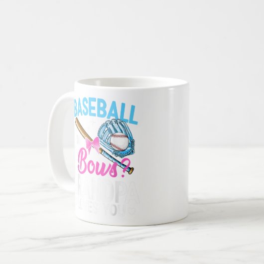 Grandpa-Lieben für Baseball oder Bows Sie Geschlec Kaffeetasse (Vorderseite Links)