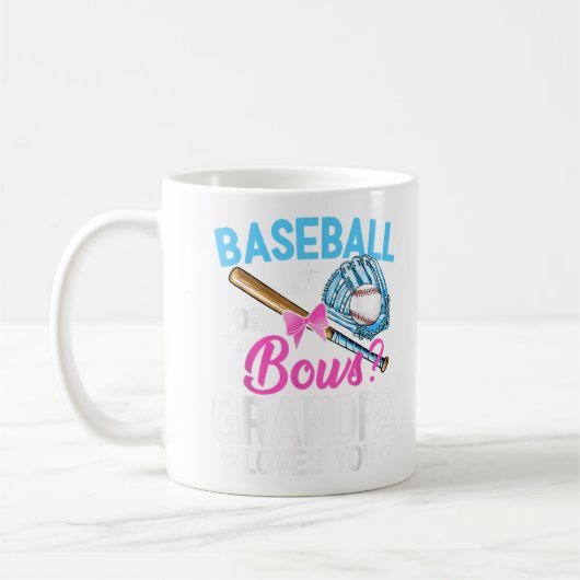 Grandpa-Lieben für Baseball oder Bows Sie Geschlec Kaffeetasse (Links)