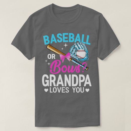 Grandpa-Lieben im Baseball oder Bows, die Sie Gesc T-Shirt (Design vorne)