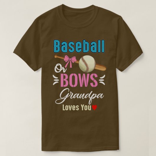 Grandpa-Lieben im Baseball oder Bows, die Sie Gesc T-Shirt (Design vorne)