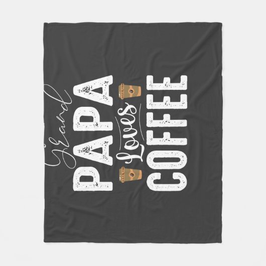 Grandpa Loves His Coffee Fleecedecke (Vorderseite)