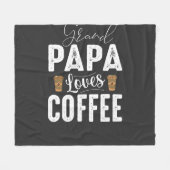 Grandpa Loves His Coffee Fleecedecke (Vorderseite (Horizontal))