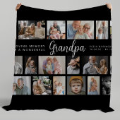 Grandpa Memorial 18 Photo Collage Fleecedecke