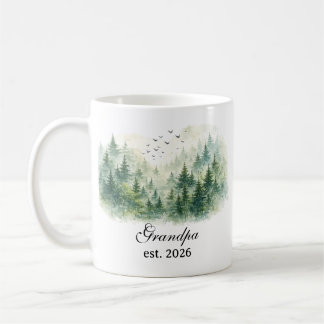 Grandpa Misty Forest Watercolor Kaffeetasse