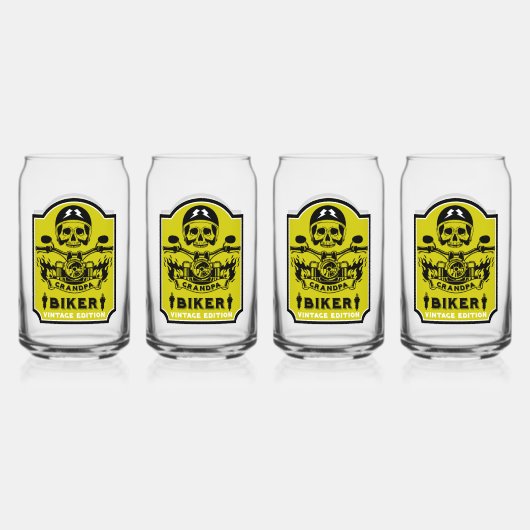Grandpa Motorradfahrer Dosenglas (Vorderseite)