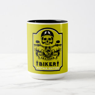 Grandpa Motorradfahrer Zweifarbige Tasse