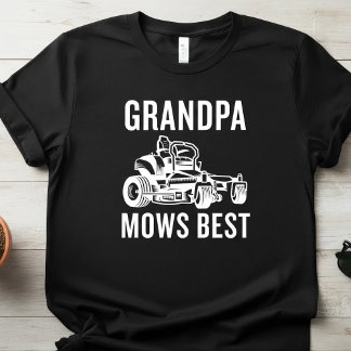 Grandpa Mows Best Riding Lawn Mower T-Shirt