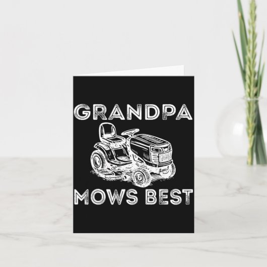 Grandpa Mows Funny Lawn Mower Father's Day Papa  Karte (Vorderseite)