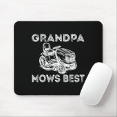 Grandpa Mows Funny Lawn Mower Father's Day Papa  Mousepad (Mit Mouse)