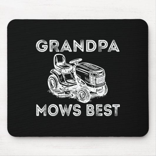 Grandpa Mows Funny Lawn Mower Father's Day Papa  Mousepad (Vorne)