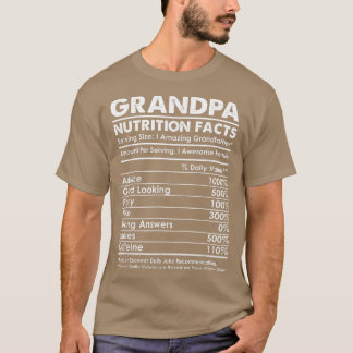 Grandpa Nutrition Facts Gift for Papa Funny Vater T-Shirt