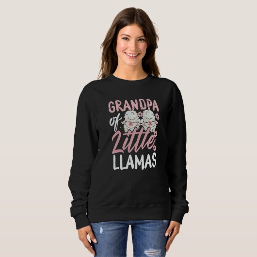 Grandpa of Little Llamas New Born Twin Girls Grand Sweatshirt (Vorne ganz)