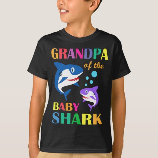 Grandpa Of The Baby Birthday Shark Grandpa Shark C T-Shirt (Vorderseite)