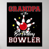 Grandpa Of The Birthday Bowler Bday Bowling Celebr Poster (Vorne)