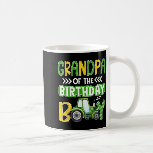 Grandpa Of The Birthday Boy Tractors Farm Trucks F Kaffeetasse (Rechts)