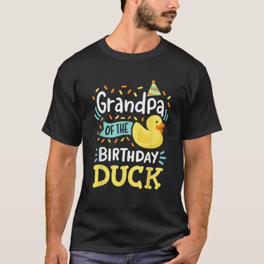 Grandpa Of The Birthday Duck Boy Rubber Duck Bday T-Shirt (Vorderseite)