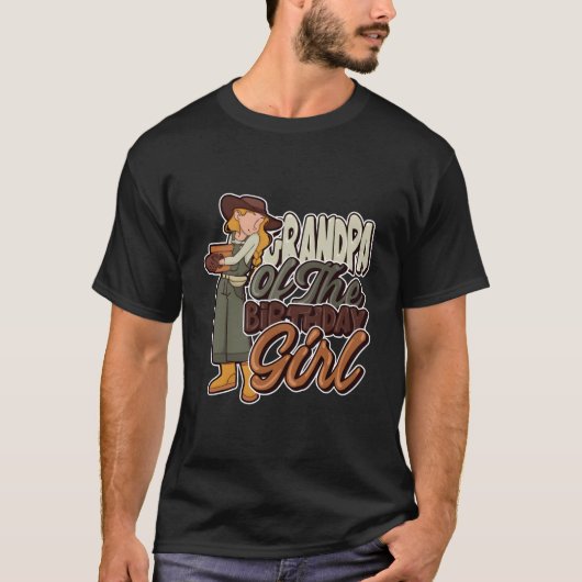 Grandpa Of The Bithday Farmer Theme T-Shirt (Vorderseite)