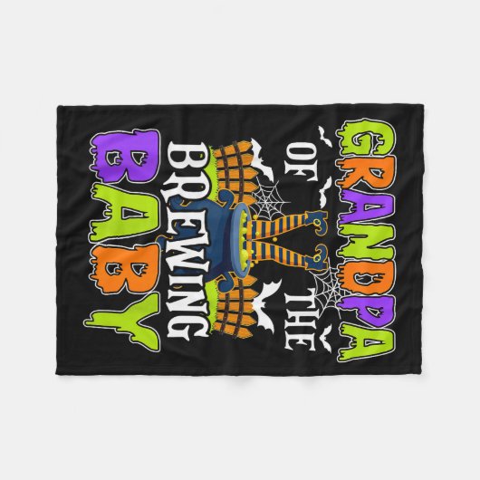 Grandpa Of The Brewing Baby Halloween Witch Baby F Fleecedecke (Vorderseite (Horizontal))