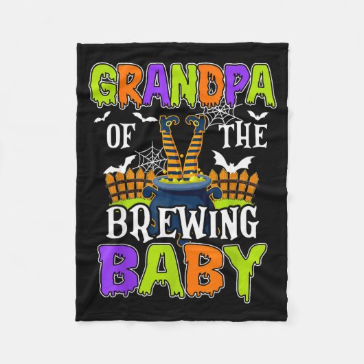 Grandpa Of The Brewing Baby Halloween Witch Baby F Fleecedecke (Vorderseite)
