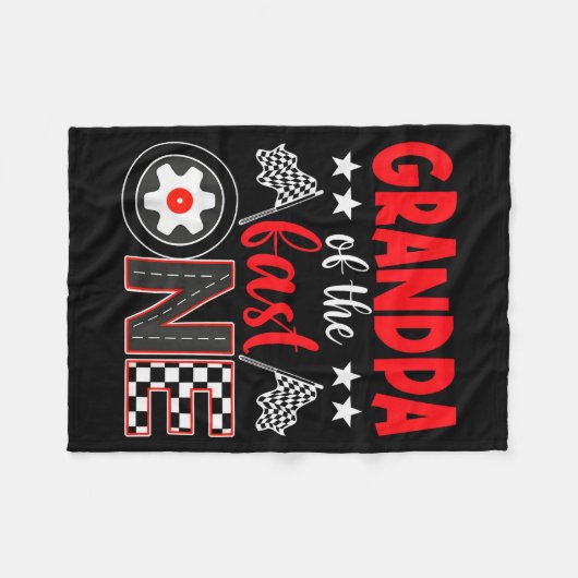 Grandpa Of The Fast One Birthday 1st Race Car Fami Fleecedecke (Vorderseite (Horizontal))