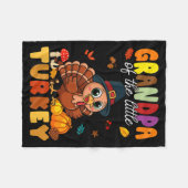 Grandpa Of The Little Turkey Thanksgiving Baby Sho Fleecedecke (Vorderseite (Horizontal))