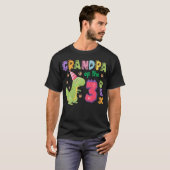Grandpa of the Three Rex Birthday Dinosaur Family  T-Shirt (Vorne ganz)