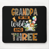 Grandpa Of The Wild And Three 3rd Birthday Boy Saf Mousepad (Vorne)