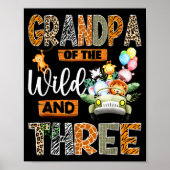 Grandpa Of The Wild And Three 3rd Birthday Boy Saf Poster (Vorne)