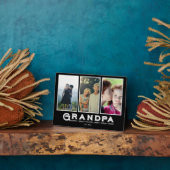 Grandpa Plaque – Custom Names & 3 Photo Collage Fotoplatte (Seite)