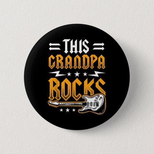 Grandpa Rocks Vater Guitar Button (Vorderseite)