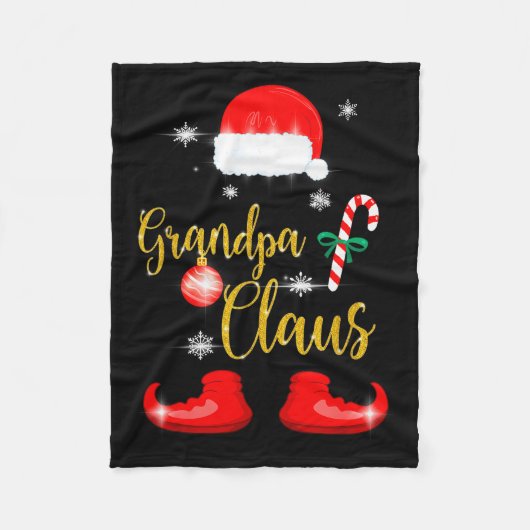 Grandpa Santa Claus Funny Family Christmas Pjs For Fleecedecke (Vorderseite)
