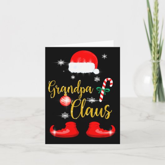 Grandpa Santa Claus Funny Family Christmas Pjs For Karte (Vorderseite)