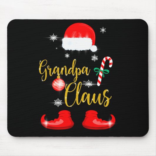 Grandpa Santa Claus Funny Family Christmas Pjs For Mousepad (Vorne)