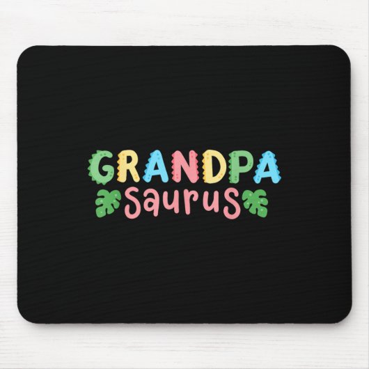 Grandpa Saurus Kids Dinosaur Geburtstagsfamilie Mousepad (Vorne)