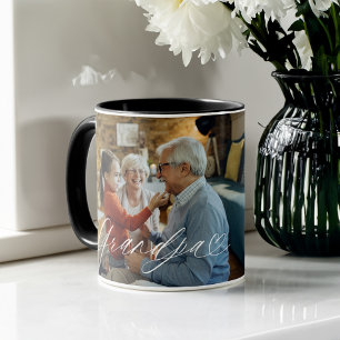 Grandpa Script Herz dankbar jeden Augenblick Foto Tasse