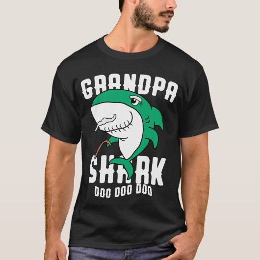 Grandpa Shark Daddy Birthday Halloween Christmas T-Shirt (Vorderseite)