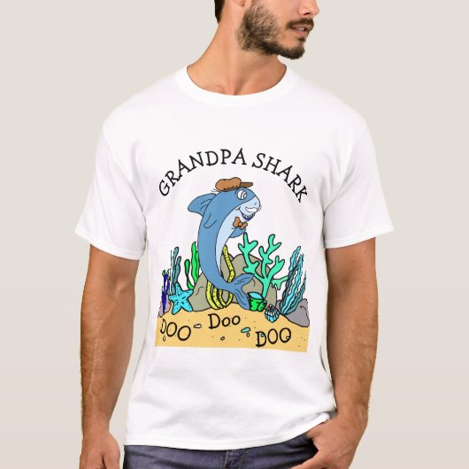 Grandpa Shark Doo Doo Family T-Shirt (Vorderseite)