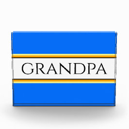 GRANDPA Sporty Bright Blue White Racing Streifen Fotoblock