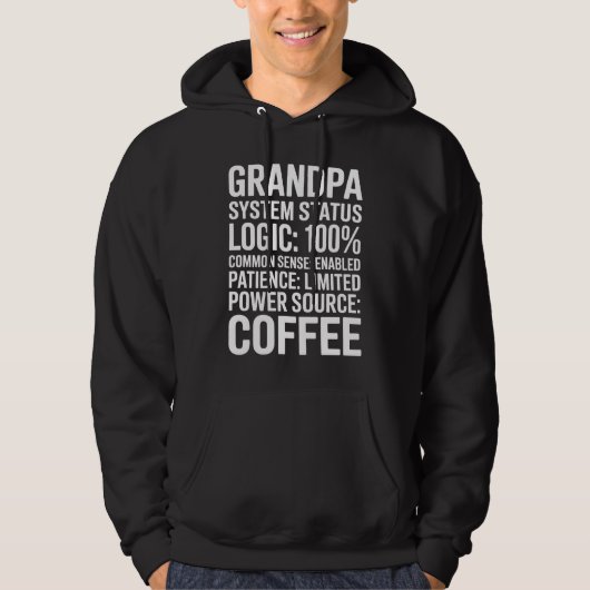 Grandpa System Status Logic 100% Funny Humor Hoodie (Vorderseite)