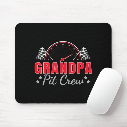 Grandpa T Crew Race Car Driver Birthday Party Raci Mousepad (Mit Mouse)