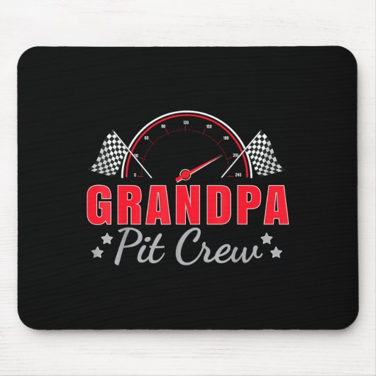 Grandpa T Crew Race Car Driver Birthday Party Raci Mousepad (Vorne)