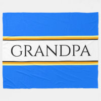 GRANDPA Text Bright Blue White Racing Stripes