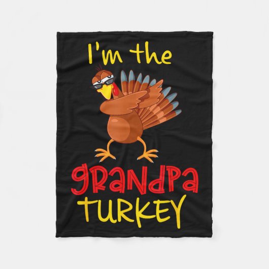 Grandpa Turkey Matching Family Group Thanksgiving Fleecedecke (Vorderseite)