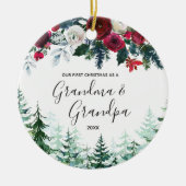 Grandpa und Blumengräuel Erste Weihnachtsfeier Keramik Ornament (Vorne)