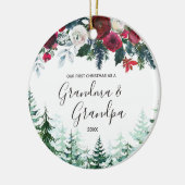 Grandpa und Blumengräuel Erste Weihnachtsfeier Keramik Ornament (Links)