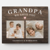 Grandpa We Love You Heart Grandkids Photo Collage  Fotoplatte (Vorderseite)