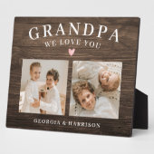Grandpa We Love You Heart Grandkids Photo Collage  Fotoplatte (Seite)