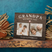 Grandpa We Love You Heart Grandkids Photo Collage  Fotoplatte (Seite)