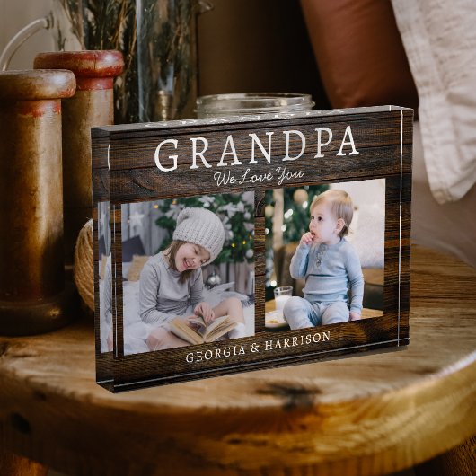 Grandpa We Love You Picture Collage Keepsake Gift Fotoblock